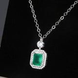 Lab Emerald Pendant Necklace for Women