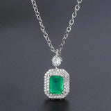 Lab Emerald Pendant Necklace for Women