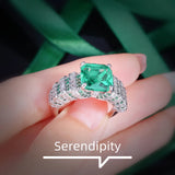 Square Tourmaline Paraiba Gemstone Adjustable Finger Ring