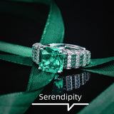 Square Tourmaline Paraiba Gemstone Adjustable Finger Ring