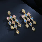Yellow Zircon Stone Tassel Earrings Gift