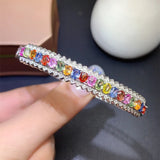Natural Sri Lankan Colored Lab Sapphire Bracelet for Women