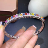 Natural Sri Lankan Colored Lab Sapphire Bracelet for Women