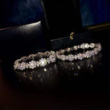 Zircon Sunflower Bracelet Silver Bangle Women Jewelry