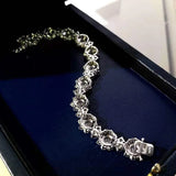 Zircon Sunflower Bracelet Silver Bangle Women Jewelry