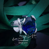 Classic Zircon Stone Open Ring Silver Wedding Engagement Jewelry