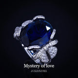 Classic Zircon Stone Open Ring Silver Wedding Engagement Jewelry