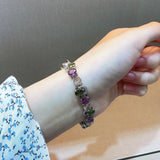 Silver Tennis Bracelet Dangle Multicolor CZ Wedding Party Gift