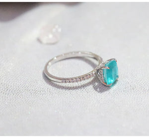 Paraiba Tourmaline Silver Ring for Women