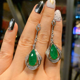 Silver Diamond Paraiba Tourmaline Water Drop Earrings Women