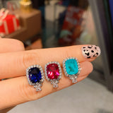 Paraiba Tourmalin High Stone Earrings