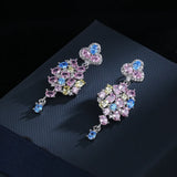Silver Cubic Zirconia Drop Earrings for Women