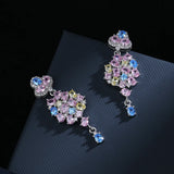 Silver Cubic Zirconia Drop Earrings for Women