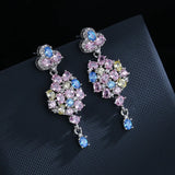 Silver Cubic Zirconia Drop Earrings for Women