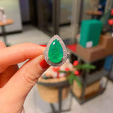 Vintage Water Drop Paraiba Tourmaline Wedding Ring Silver Zircon Jewelry