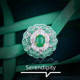 Vintage Silver Jade Big Round Ring for Women