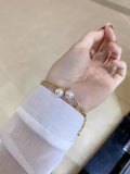 925 Silver 9-10mm Fresh Water Pearls Bracelet Women Birthday Gift