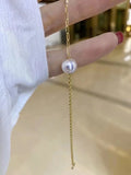 925 Silver 9-10mm Fresh Water Pearls Bracelet Women Birthday Gift