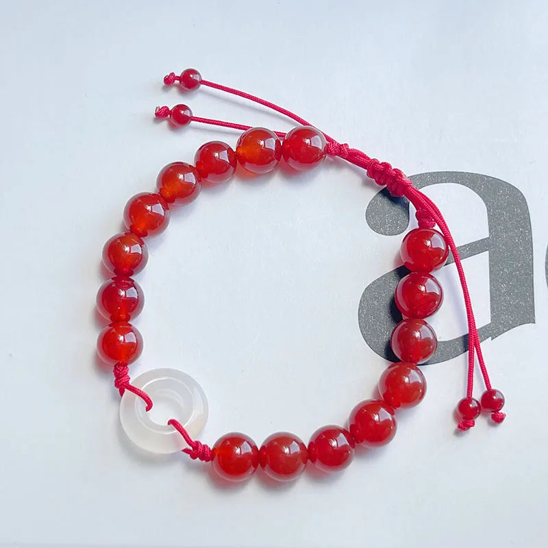 Rabbit Year Red Agate Bead Bracelet for Women ASL153