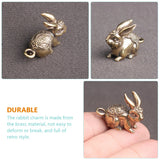 Rabbit Brass Bunny Chinese Zodiac Statue Keychain Animal Pendant