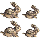 Rabbit Brass Bunny Chinese Zodiac Statue Keychain Animal Pendant