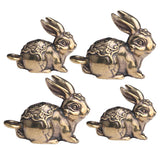 Rabbit Brass Bunny Chinese Zodiac Statue Keychain Animal Pendant