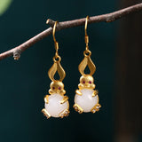 Rabbit Drop Earrings Natural Agate Stone Dangle
