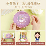 Rabbit Embroidery DIY Keychain Material Package Girls Key Holder Jewelry