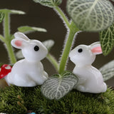 Rabbit Figurines Resin Bunny Microlandscape Decor Animal Figures Ornament