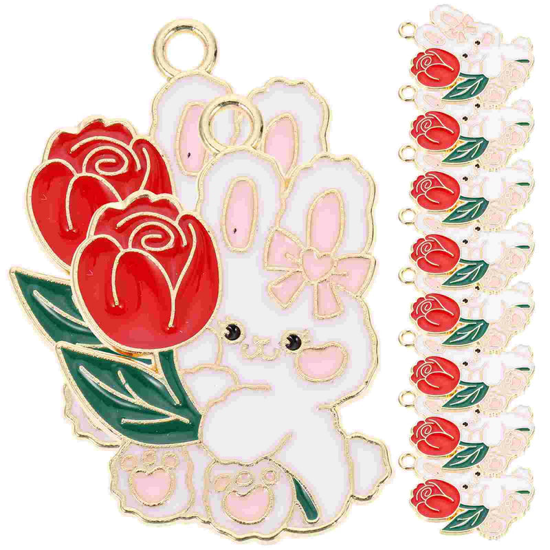 Rabbit Key Charms Bunny Year Chains Pendant Keychain Bracelet Kit