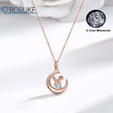 0.5CT Moissanite Rabbit Pendant Necklace D VVS1 925 Sterling Silver
