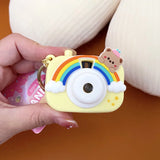 Rabbit Strawberry Rainbow Camera Keychain Girls Accessories