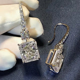 Radiant Cut 3ct Diamond cz Earrings 925 Sterling Silver Dangle Earrings