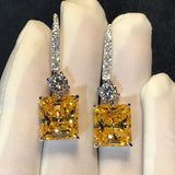 Radiant Cut 3ct Diamond cz Earrings 925 Sterling Silver Dangle Earrings