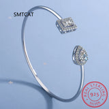 Radiant Cut Moissanite Diamond Water Drop Bangle 925 Sterling Silver