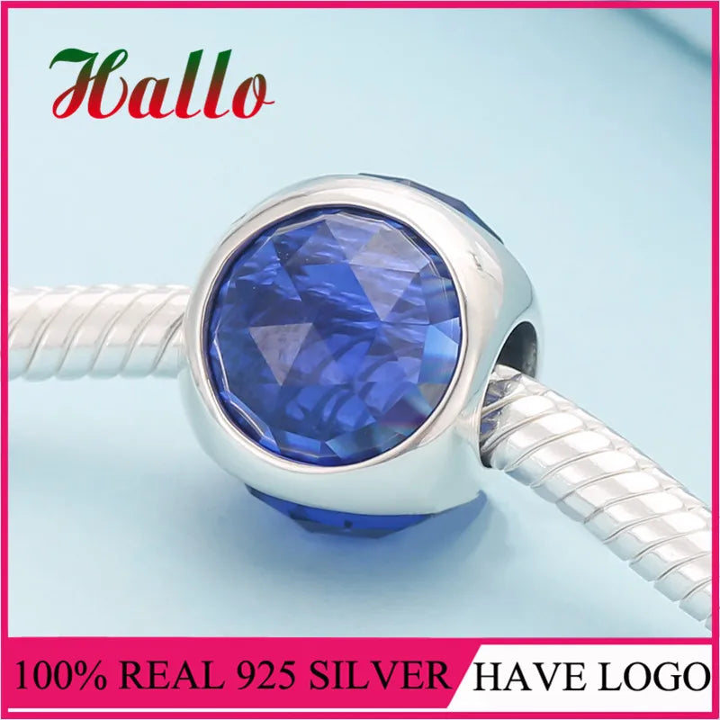 Radiant Droplet Royal Crystals Nature Stone Bead 925 Silver Bracelet