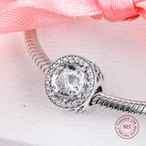 925 Silver Clear CZ Crystals Beads DIY Bracelet Charms