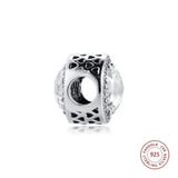 925 Silver Clear CZ Crystals Beads DIY Bracelet Charms