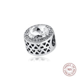 925 Silver Clear CZ Crystals Beads DIY Bracelet Charms