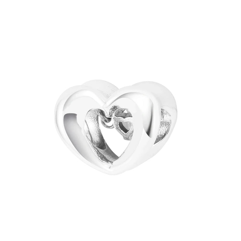 Radiant Heart & Floating Stone Beads Couple Pendant Bracelets