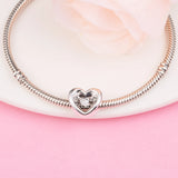 Radiant Heart & Floating Stone Beads Couple Pendant Bracelets