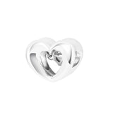 Radiant Heart & Floating Stone Beads Couple Pendant Bracelets