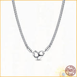 925 Silver Time Chain Bracelet Radiant Heart Gift Set Original Charm DIY