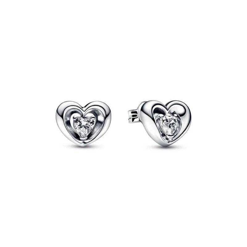 925 Silver Radiant Heart Necklace Floating Stone Pendant