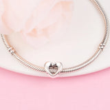 Radiant Open Heart Charm Beads S925 Couple Pendant Bracelets