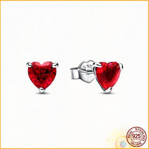 Sparkling Hearts Hoop Earrings 925 Sterling Silver Gift