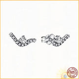 Sparkling Hearts Hoop Earrings 925 Sterling Silver Gift