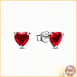 Sparkling Hearts Hoop Earrings 925 Sterling Silver Gift