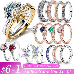 Radiant Sun Moon Heart Pav Signet Ring 925 Sterling Silver