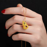 Rael 18K Gourd Pendant Pure Yellow Au750 Necklace Gift For Women